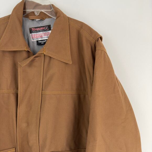 Riverside Protect‎ Apparel Flame Resistant heavy duty brown work jacket Men L - Picture 3 of 16